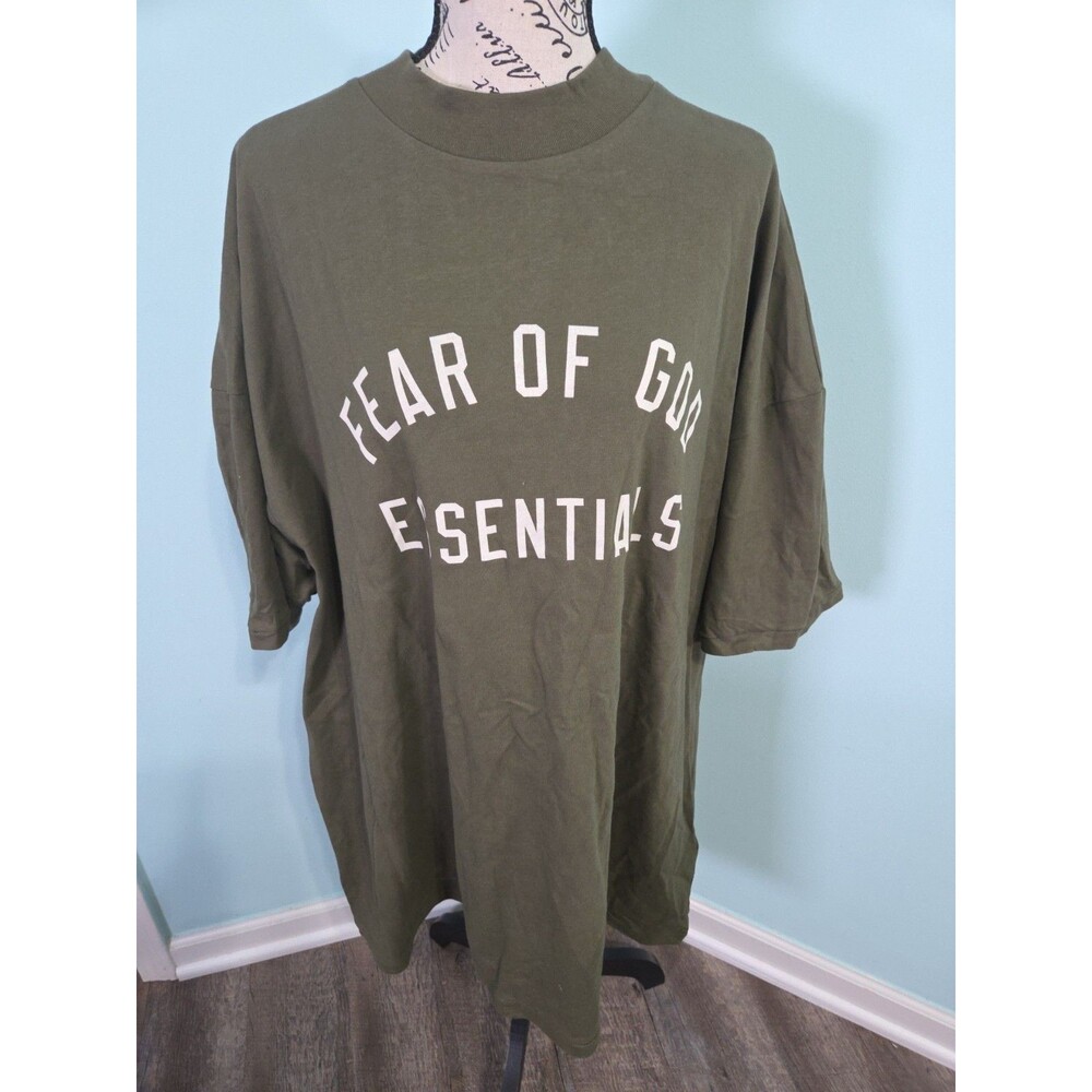 Fear of god ESSENTIALS JERSEY CREWNECK TEE MILITARY extra large